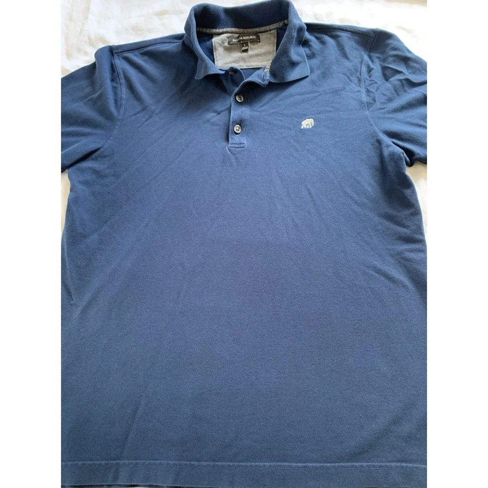 Banana Republic Polo Short Sleeve Shirt Men Large Blue